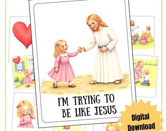 Flipchart for I’m Trying to be Like Jesus Primary Song Visual for Primary Singing Time 2025 Song Picture Printable LDS Primary Song Resource