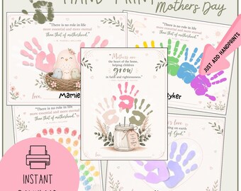 Mother’s Day Handprint Craft Printable | Handprint Art Gift for Mom | Kids Keepsake Activity | Church Printable | LDS Mother Quotes