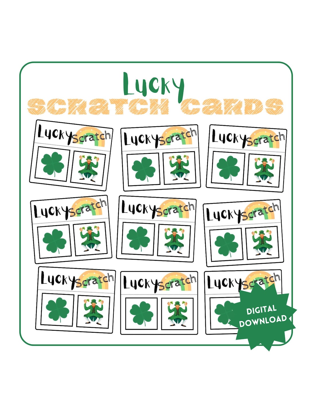 St Patricks Day Scratch Cards for Primary Singing Time Activity FUN ...