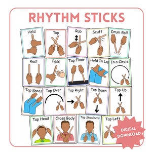 Palitos de ritmo visual para la actividad de tiempo de canto de primaria Idea fácil para el tiempo de canto Palitos de ritmo de primaria Manera fácil de usar Palitos de ritmo para primaria