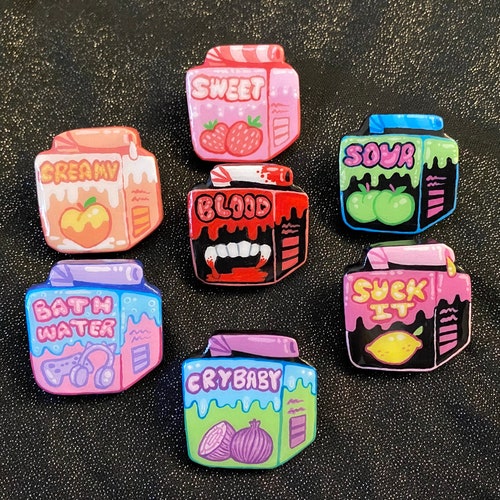 Juice Box Clay Pins Etsy