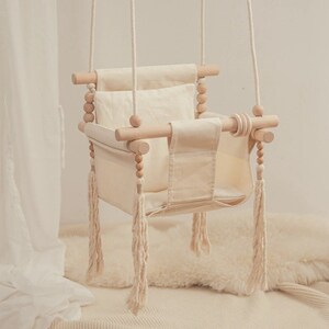 Columpio de macrame / juego de regalos / bebé al aire libre | Etsy