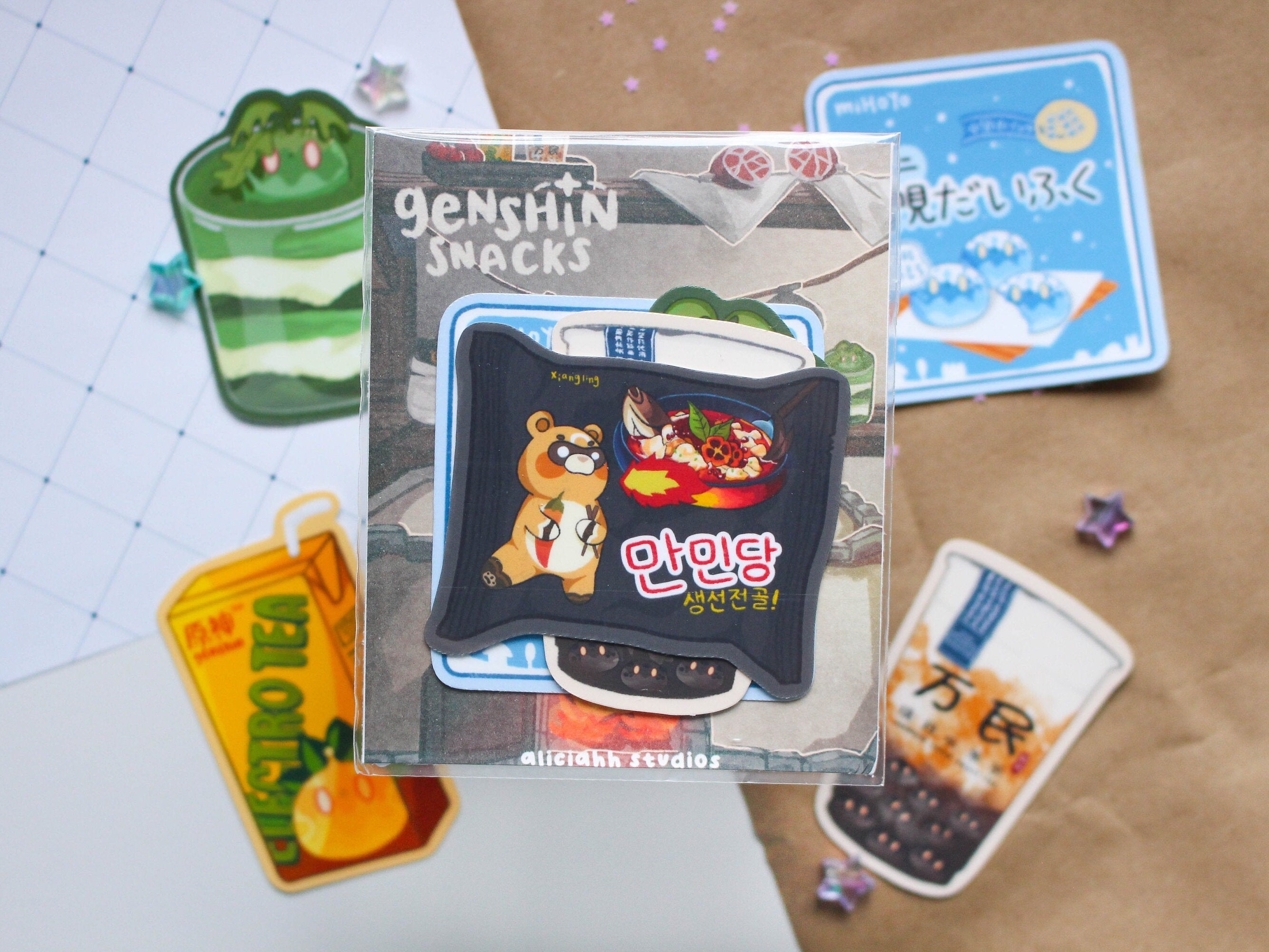 Genshin Impact Snack Stickers | bullet journal, scrapbook, stationery…