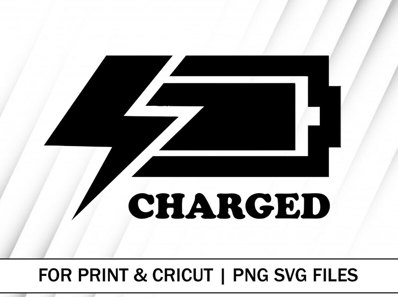 Charged SVG and PNG Files Clipart Charged Print SVG Digital Download Cricut Cut File Charged Silhouette Cut Files