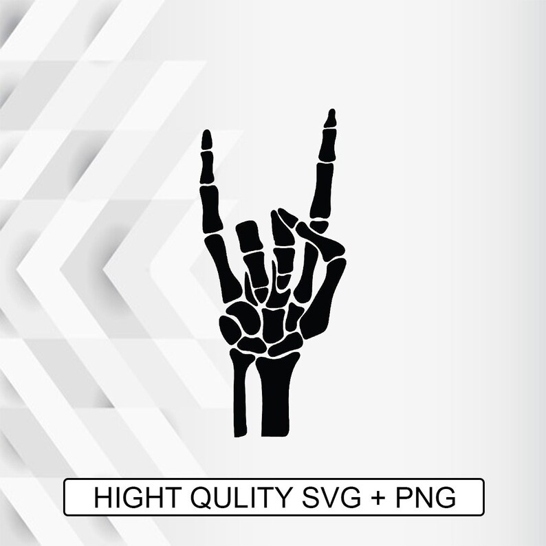 Download Skeleton Rock On Finger SVG Digital Download Cricut Cut | Etsy