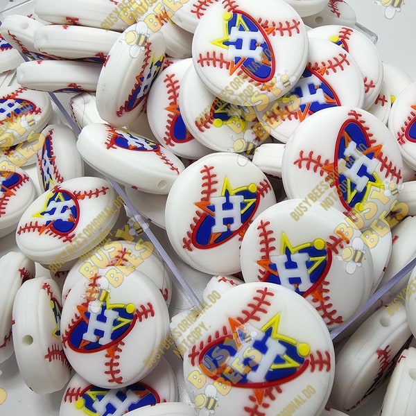 NEW! Houston baseball silicone focal bead.