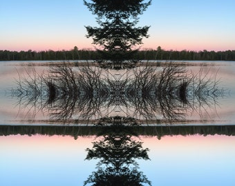 Lake Textures - Modern, Abstract, Original, Color, Square, Photo, Print, Lake, Sunset, Upstate New York