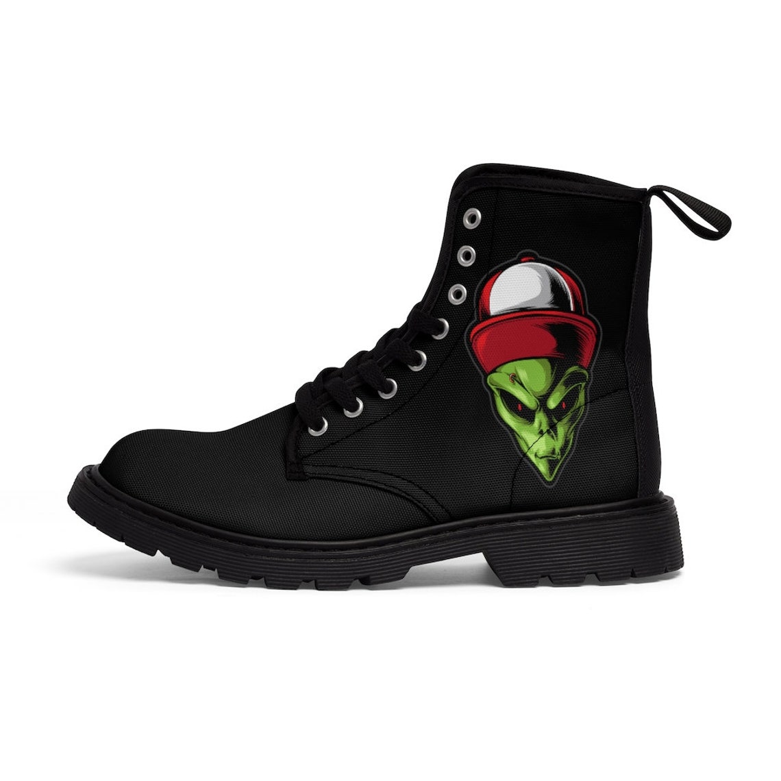 Alien Boots Gangster Alien Men's Canvas Boots Vegan Etsy