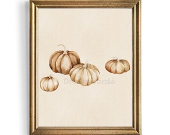 Dorf Kürbisse | Halloween Kollektion | Aquarell Druck | Kürbis-Kunst, Vintage-Halloween-Kunst, Herbst-Kürbis-Dekor, Halloween-Feiern