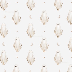 Ghosties | Halloween Collection | Gift Wrapping Paper | Vintage Watercolor | Spooky cute season, Vintage Halloween decor, DIY gift ideas