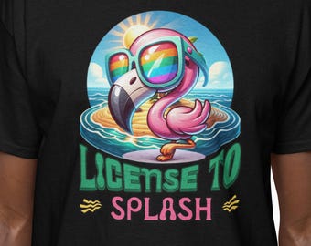 Männer Frauen Jetski Leben T-Shirt Geschenk Fahrt Flamingo Lustiges Geschenk für Jet Ski Wave Runner Schwimmen Bootfahren Angeln Ozean Liebhaber