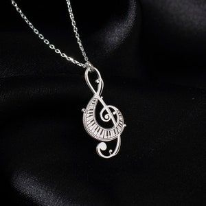 Minimalist Treble Clef Necklace: Music Lover Jewelry Gift