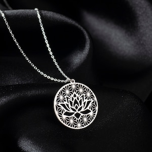 925 Sterling Silber Lotusblumen Kette: Minimalistischer Yoga Anhänger