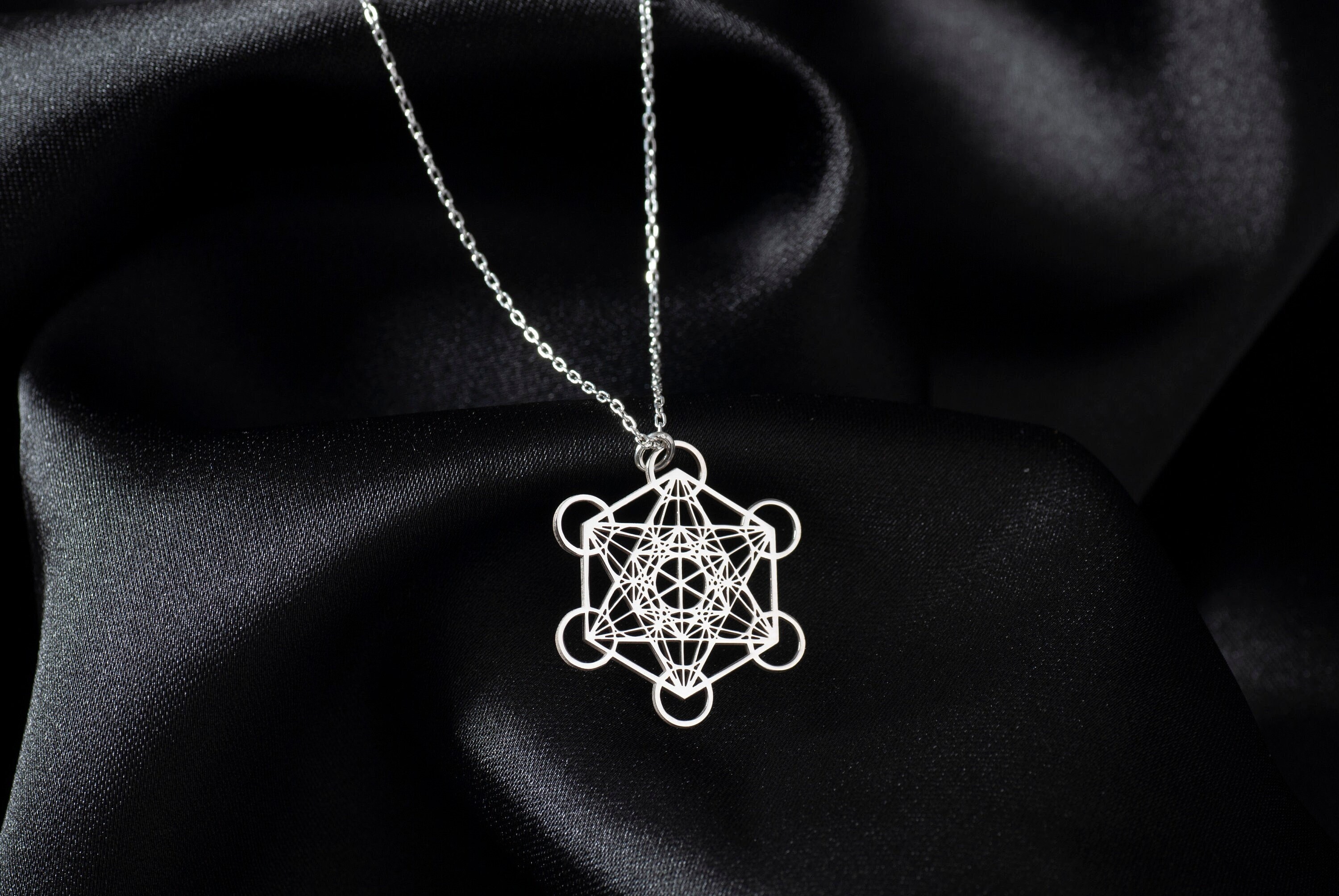 925K Silver Metatron Necklace Metatron's Cube Necklace - Etsy