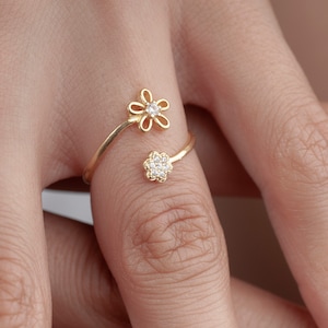 Minimalist Flower Ring, Simple Daisy Ring, 925 Handmade Floral Ring, Dainty Clover ring, Blossom Ring, Nature Inspired Rings, Summer Jewelry