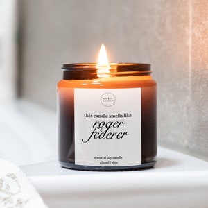 This Smells Like Roger Federer Candle, Gift For Tennis Fan, Roger Federer Fan, Funny Candle, Tennis Gift, Wimbledon