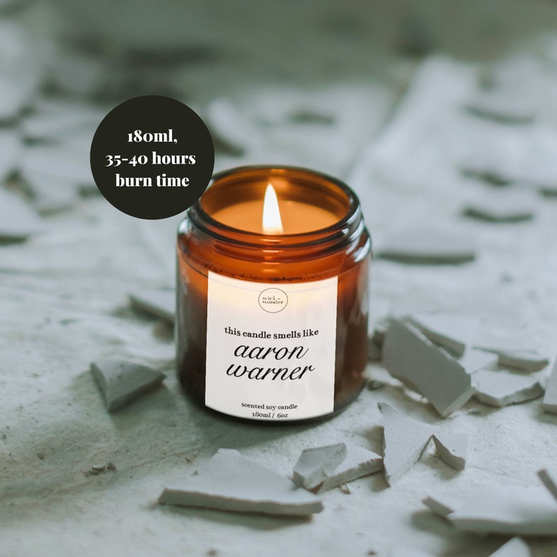 Smells Like Aaron Warner Candle, Bookworm Gift, Shatter Me Series, Shatter Me Merch, Aaron Warner Candle, Booktok 180ml, 35-40hrs burn