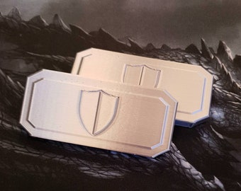 Silver Shield trade bars - 50gp worth - 3D printed treasure for D&D and other games