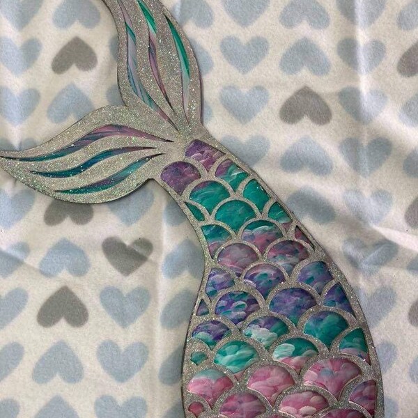 Painted Mermaid Tail Etsy