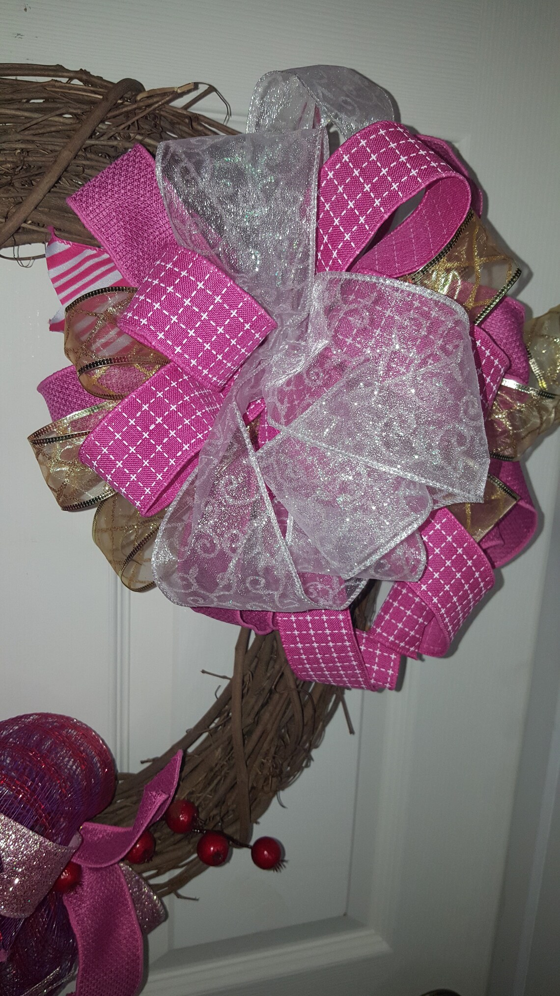 Grapevine Deco Mesh Wreath with Beautiful ribbons and Etsy