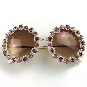 Dramatic Rhinestone Round Bold Sunglasses For Women Bold Sunglasses For Ladies
