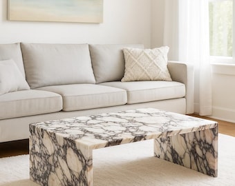 Luxe Calacatta-altvioolmarmeren salontafel Marmeren salontafel