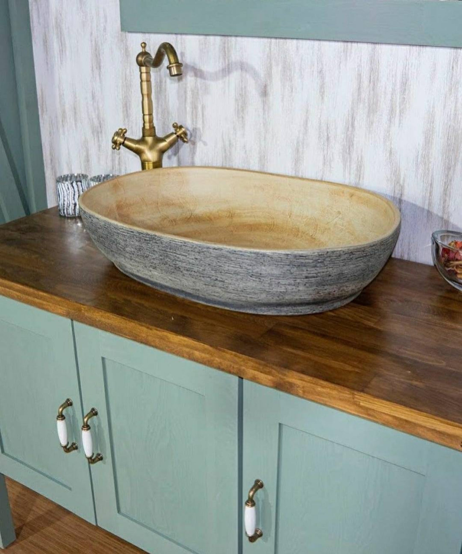 Ceramic Sink 100 Handmade Ceramic Vessel Sink Tile Sink Clay Etsy