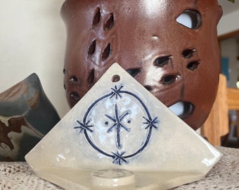 Ceramic altar, altar tool, incense holder, incense burner, cone incense holder, crystal holder, crystal display, ritual tool, wall hanging