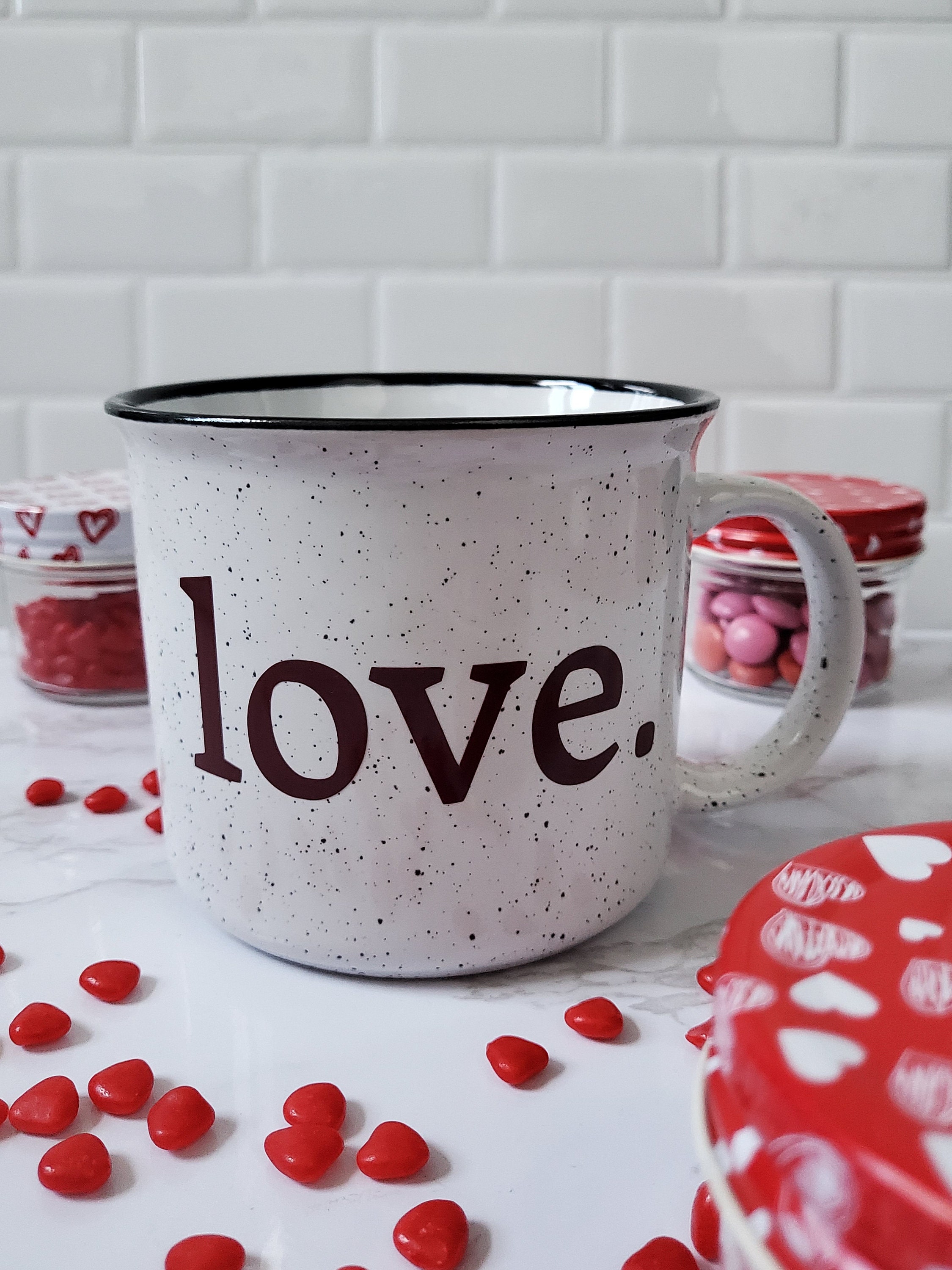 Love Coffee Mug Valentines Day Tea Cup Gift for Galentine Friend Wife Mom Sister Girlfriend 