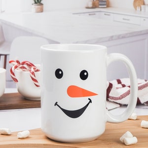 Snowman Mug, Christmas Campfire Mug, Stocking Stuffer, Christmas Coffee Mug, Large Holiday Mug, Hot Cocoa Mug