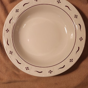 Longaberger 12 inch Red Woven Traditions serving Bowl Ceramic