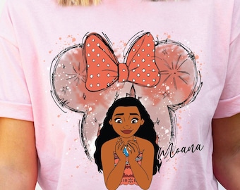 Disney Moana Shirt, Moana Watercolor, Disney Castle, Princess Matching, Minnie Ears Moana, Disney Matching Shirt, Moana Disney Trip Shirt