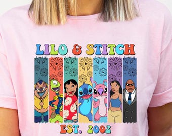 Lilo and Stitch 2002 Shirt, Cute Alien and Ohana Theme Tee for Disney Trip, Matching Family Gift, Womens, Kids, Unisex Tee or Sweatshirt