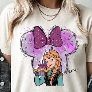 Disney Anna Shirt, Princess Matching Watercolor, Disney Princess