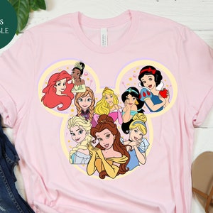 Disney All Princess Shirts, Disney Princess in Mickey Ears,Princess Belle Shirts,Princess Gift Shirts,Disney Girl Shirts,Cute Princess Shirt