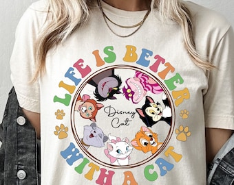 Disney Life Is Better With A Disney Cat, Disney Cat Lovers Shirt, Disney Cats Shirt, Disney Cas Lovers Gift Shirt, Disney Cats Gift Shirt