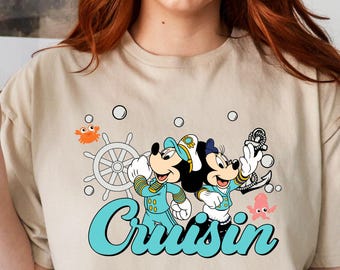 Matching Cruise Shirts, Disney Fans, Mickey and Minnie Captain Tee, Vacation Shirt, Disney Cruisin T-Shirts, Disney Trip Shirts