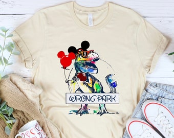 Wrong Park Disney Shirt, Wrong Park Shirt, Disney Shirt, Disney Wrong Park Shirt, Mickey Shirt, Dinosaur Shirt, Dinosaur Cartoon