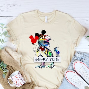 Wrong Park Disney Shirt, Wrong Park Shirt, Disney Shirt, Disney Wrong Park Shirt, Mickey Shirt, Dinosaur Shirt, Dinosaur Cartoon