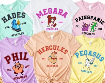Hercules Group Shirt, Disney Matching Shirt, Hercules Matching Shirt, Disney Group Shirt, Hades, Megara, Pegasus, Pain And Panic, Phill