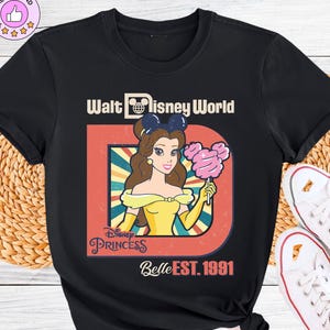 Vintage Belle Shirt, Disney Princess Belle Cotton Candy Tee, Retro Disney World Shirt, Belle Est 1991, Disney Park Outfit Idea, Belle Shirt
