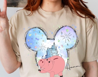 Disney Hamm Shirt, Toy Story Hamm, Toy Story Matching, Disney Matching, Watercolor, Disney Castle Shirt, Disney Ears Themed, Disney Trip Tee