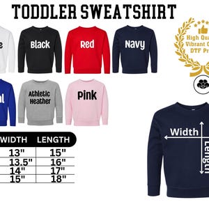 toddler sweat shirt sizes chart