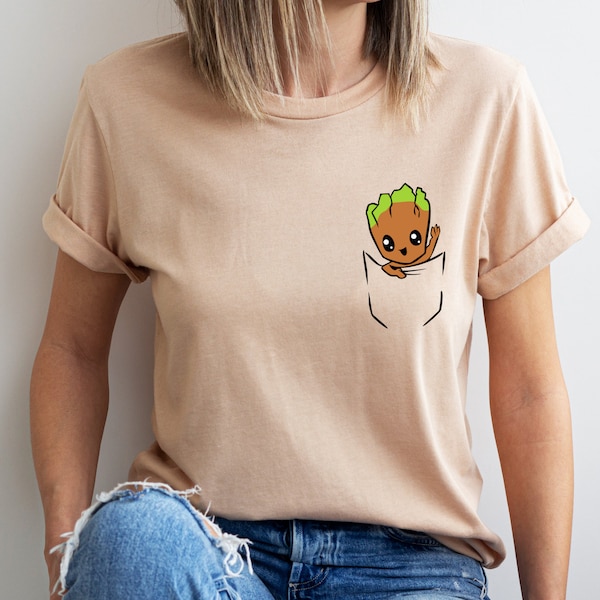 Baby Groot Pocket Shirt, I'm Groot Tee, Guardians Of The Galaxy Tee, Movie Character, Movie Gift, Gift Shirt, Marvel Fan