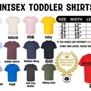 unisex toddler t - shirt sizes chart