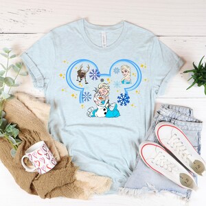 Chemise film Disney La Reine des neiges, chemise Disney Olaf, chemise voyage Disneyland, cadeau pour enfants, chemise Elsa et Olaf, sweat-shirt et sweat à capuche Olaf image 8