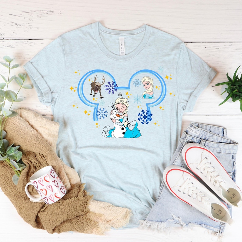 Chemise film Disney La Reine des neiges, chemise Disney Olaf, chemise voyage Disneyland, cadeau pour enfants, chemise Elsa et Olaf, sweat-shirt et sweat à capuche Olaf image 8