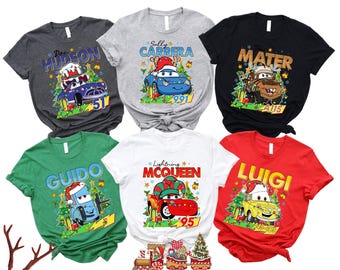 Disney Cars Christmas Shirt, Lightning McQueen Holiday Sweatshirt, Pixar Cars Family Group Tees, Disney Christmas Matching Outfits