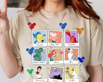 The Little Mermaid Collage Shirt, Disney Princess Ariel Shirt, The Little Mermaid Movie Themed Shirt, Flounder Prince Eric Ursula Sebastian