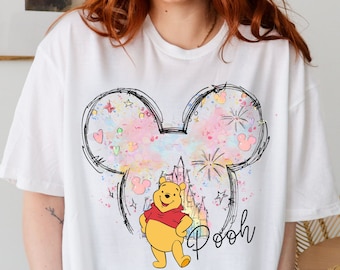 Disney Pooh Shirt, Disney Matching, Disney Watercolor Castle, Disney Ears Themed, Winnie the Pooh, Disney Family Shirt, Disney Winnie Shirt